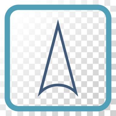 Vektör simgesi bir çerçeve içinde yukarı ok ucu