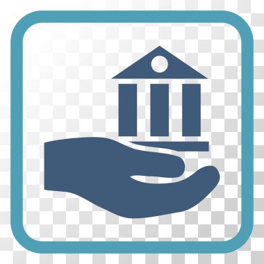Banka hizmet vektör simgesi bir çerçeve içinde