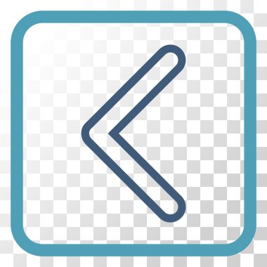 Ok ucu sol vektör simgesi bir çerçeve içinde