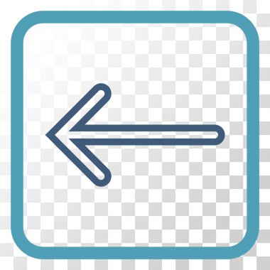 Ok sol vektör simgesi bir çerçeve içinde