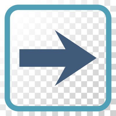 Ok sağ vektör simgesi bir çerçeve içinde