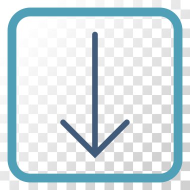 Vektör simgesi bir çerçeve içinde aşağı ok