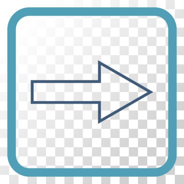 Ok sağ vektör simgesi bir çerçeve içinde