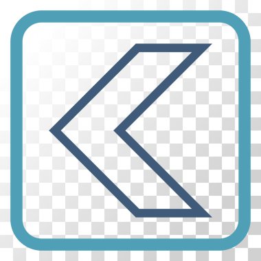 Ok ucu sol vektör simgesi bir çerçeve içinde