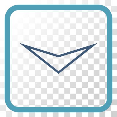 Vektör simgesi bir çerçeve içinde aşağı ok ucu