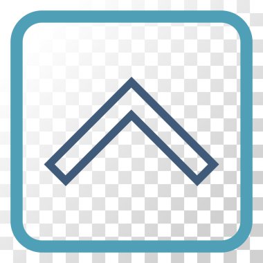 Vektör simgesi bir çerçeve içinde yukarı ok ucu