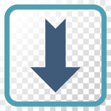 Vektör simgesi bir çerçeve içinde aşağı ok