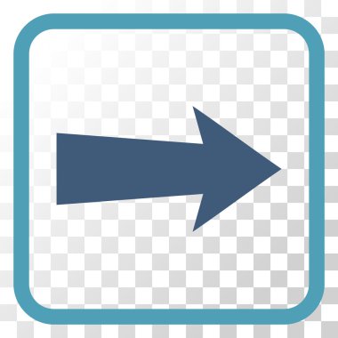 Ok sağ vektör simgesi bir çerçeve içinde