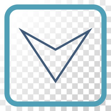 Vektör simgesi bir çerçeve içinde aşağı ok ucu