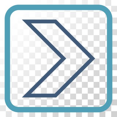 Ok ucu doğru vektör simgesi bir çerçeve içinde