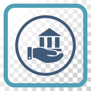 Banka hizmet vektör simgesi bir çerçeve içinde
