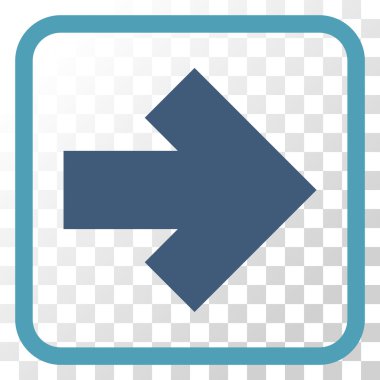 Ok sağ vektör simgesi bir çerçeve içinde