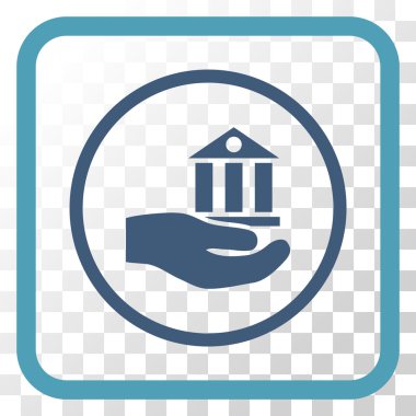 Banka hizmet vektör simgesi bir çerçeve içinde