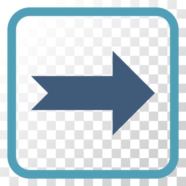 Ok sağ vektör simgesi bir çerçeve içinde