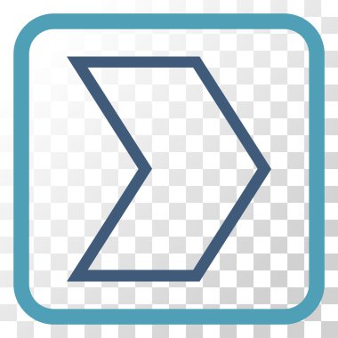 Ok ucu doğru vektör simgesi bir çerçeve içinde