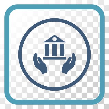 Banka hizmet vektör simgesi bir çerçeve içinde