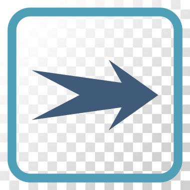 Ok sağ vektör simgesi bir çerçeve içinde