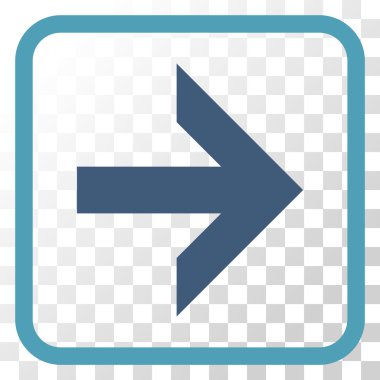 Ok sağ vektör simgesi bir çerçeve içinde