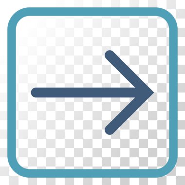 Ok sağ vektör simgesi bir çerçeve içinde