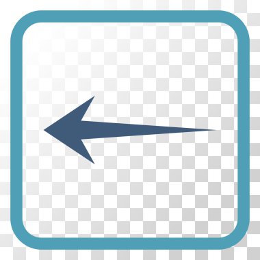 Ok sol vektör simgesi bir çerçeve içinde