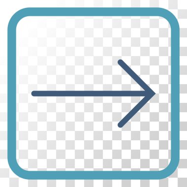 Ok sağ vektör simgesi bir çerçeve içinde