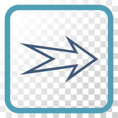 Ok sağ vektör simgesi bir çerçeve içinde