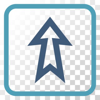 Vektör simgesi bir çerçeve içinde yukarı ok