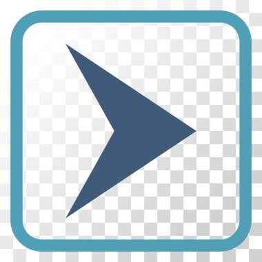 Ok ucu doğru vektör simgesi bir çerçeve içinde