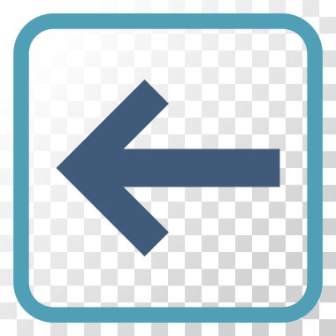 Ok sol vektör simgesi bir çerçeve içinde