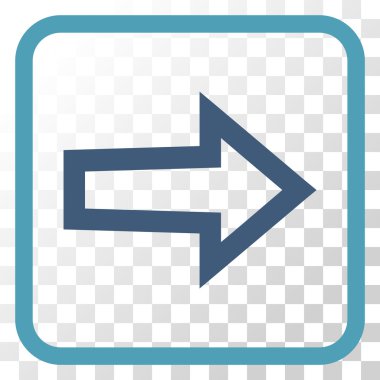 Ok sağ vektör simgesi bir çerçeve içinde