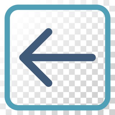 Ok sol vektör simgesi bir çerçeve içinde