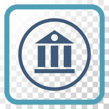 Banka Binası vektör simgesi bir çerçeve içinde