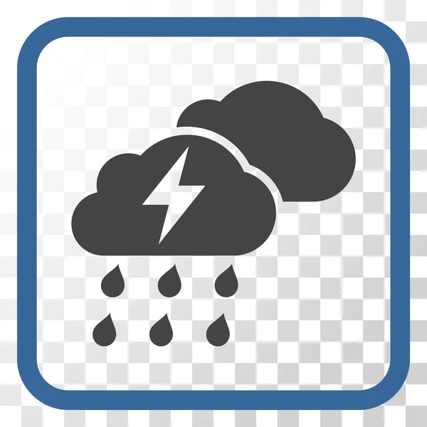 Nuages d'orage Icône vectorielle dans un cadre — Image vectorielle