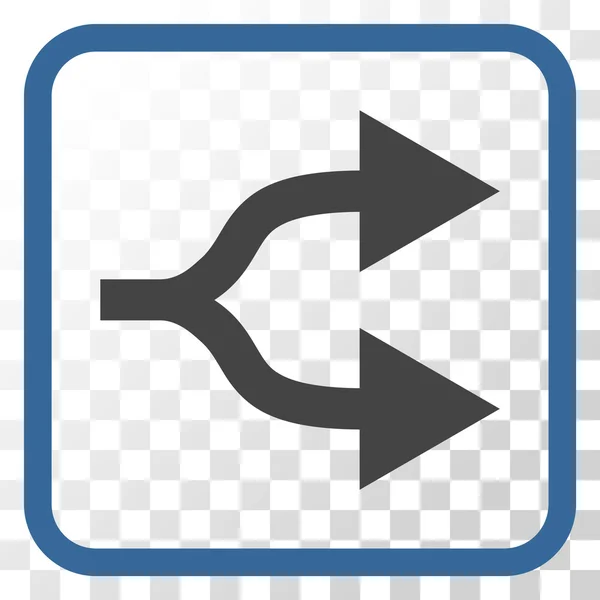 Split pilar rätt vektor ikonen i en ram — Stock vektor