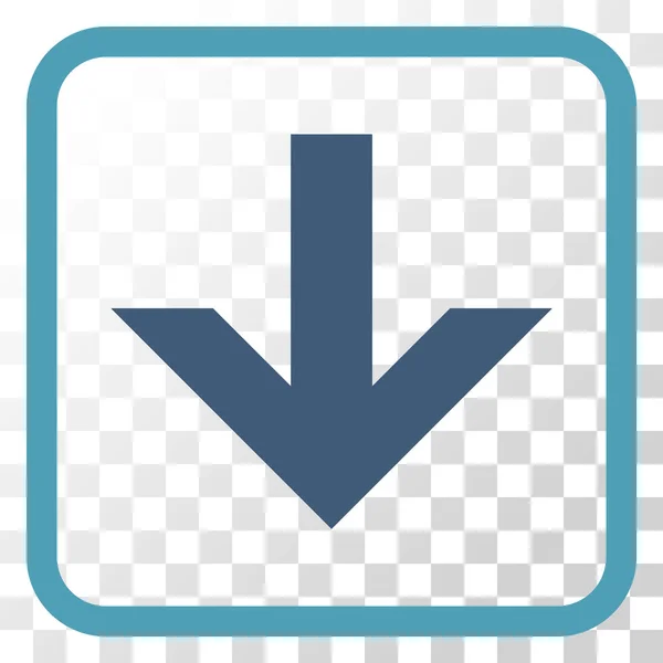 Arrow Down Vector Icon In a Frame — Stock Vector