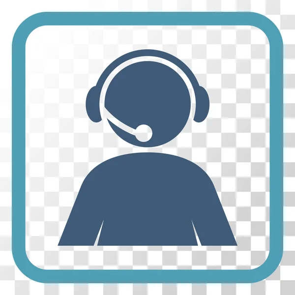 Call Center Operator Vector Icon In een Frame — Stockvector