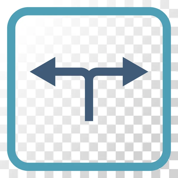 Bifurcation Arrows Left Right Vector Icon In a Frame — Stock Vector