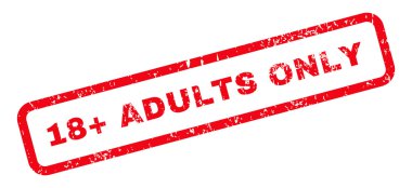 18 artı yetişkin tek metin lastik damga