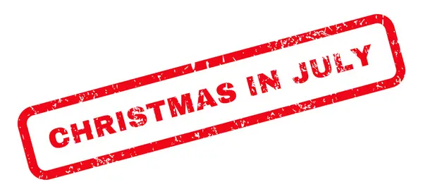 Christmas In July Text Rubber Stamp — Stock Vector