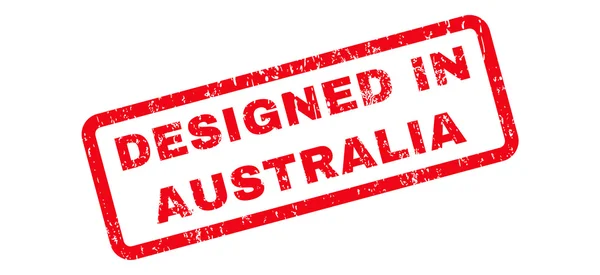 Σχεδιασμένο σε Αυστραλία κείμενο καουτσούκ σφραγίδα — Διανυσματικό Αρχείο