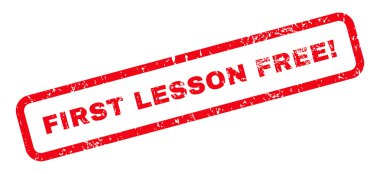 İlk ders ücretsiz ünlem işareti metin damgası