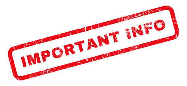 Important Info Text Rubber Stamp