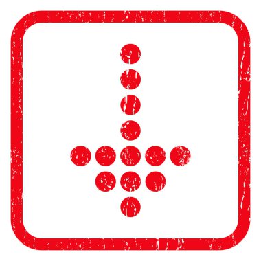 Noktalı ok simgesi lastik damgası aşağı