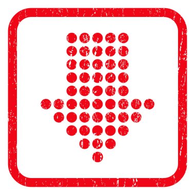 Noktalı ok simgesi lastik damgası aşağı