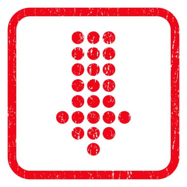 Noktalı ok simgesi lastik damgası aşağı