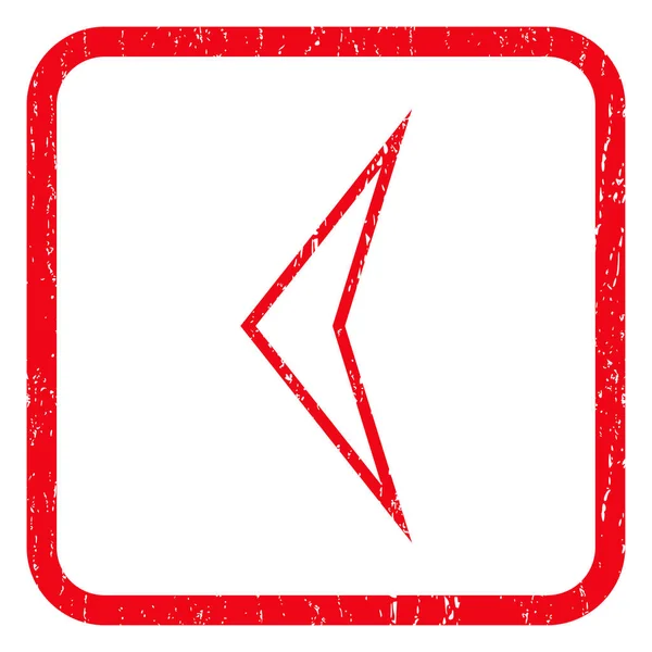 Testa di freccia Icona sinistra Timbro di gomma — Vettoriale Stock