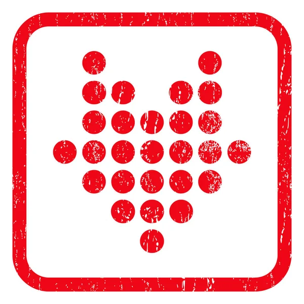 Noktalı ok simgesi lastik damgası aşağı