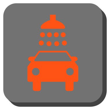 Araba duş yuvarlak kare vektör simgesi