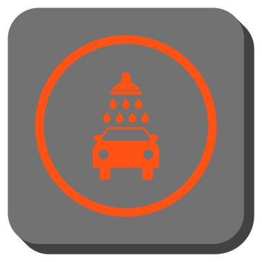 Oto yıkama yuvarlak kare vektör simgesi
