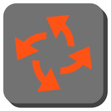 Santrifüj okları yuvarlak kare vektör simgesi